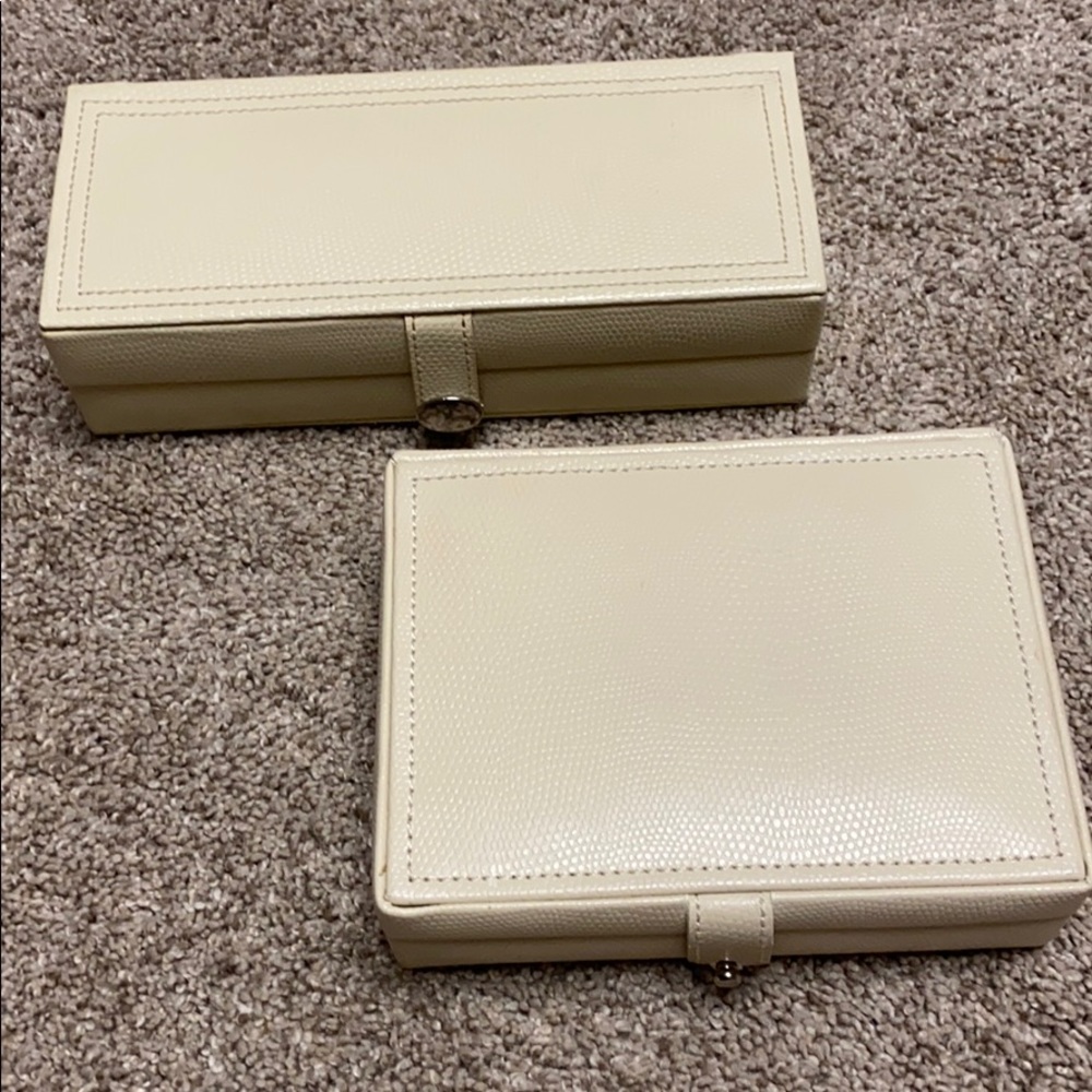 Pottery Barn jewelry boxes cream color